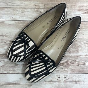 Ellen Tracy Alpine Size 6 Zebra Print Flats Real Cow hair